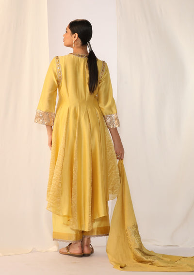 Godet kurta gota handwork with luxrious dupatta