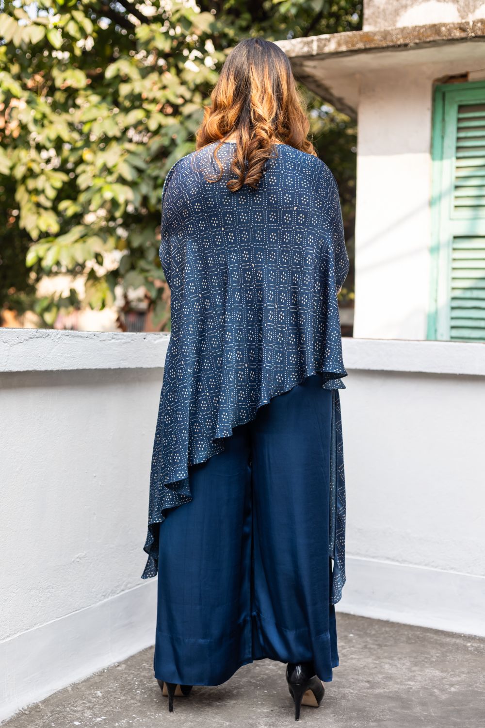 Soho Blue Ajrakh Asymmetric Tunic Set