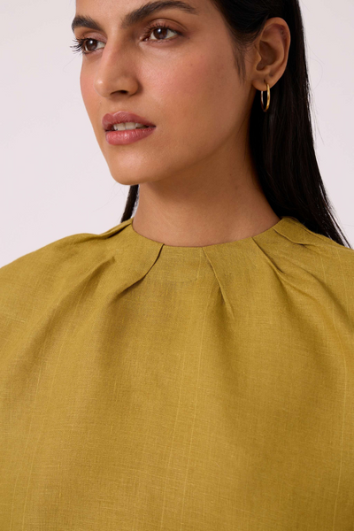 Bourne Olive Linen Top