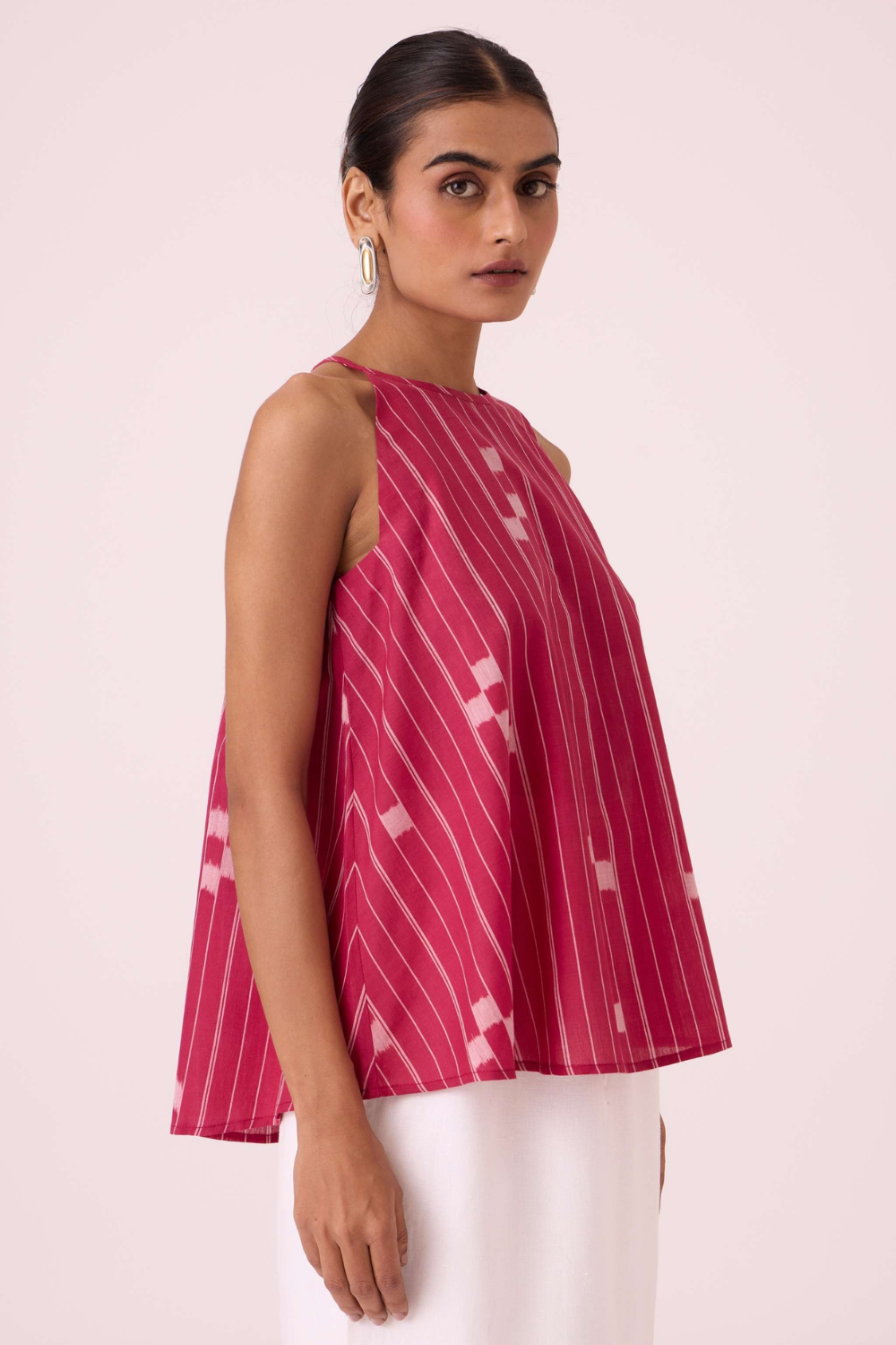 Maarah Rhubarb Ikat Top