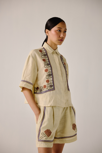 Leo Set - Ivory Cross Stitch Emb.