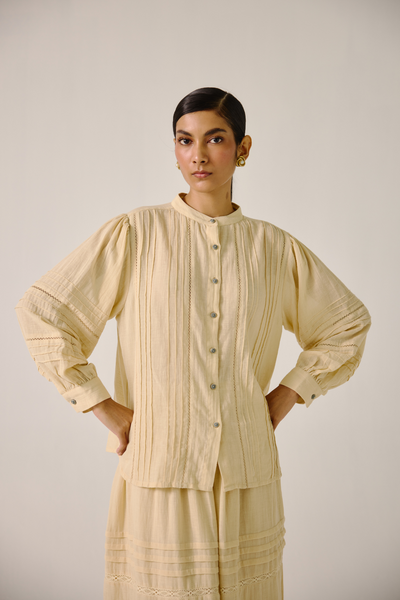 Hazel Top - Ivory Block Print