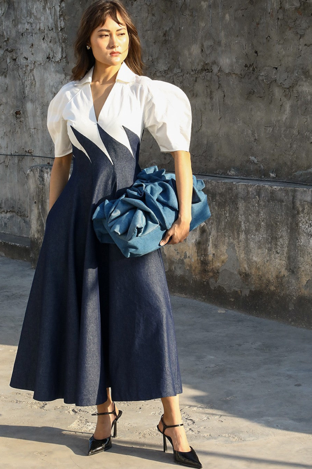 Yacht Dress-Blue & White