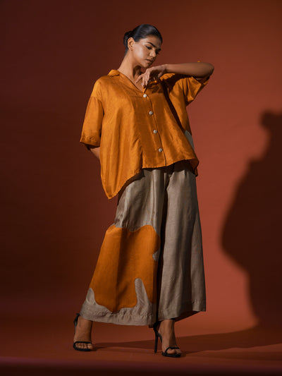 Podi Pants -Grey + Rust Orange