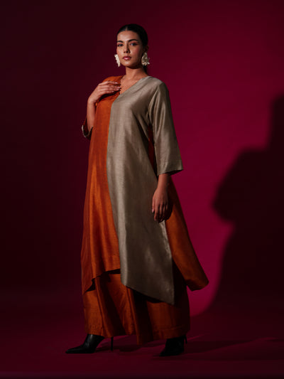 Onyx Tunic-Rust Orange + Grey