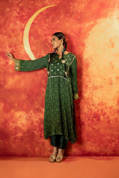 Sitara Ajrakh Straight Kurta Set with Dupatta