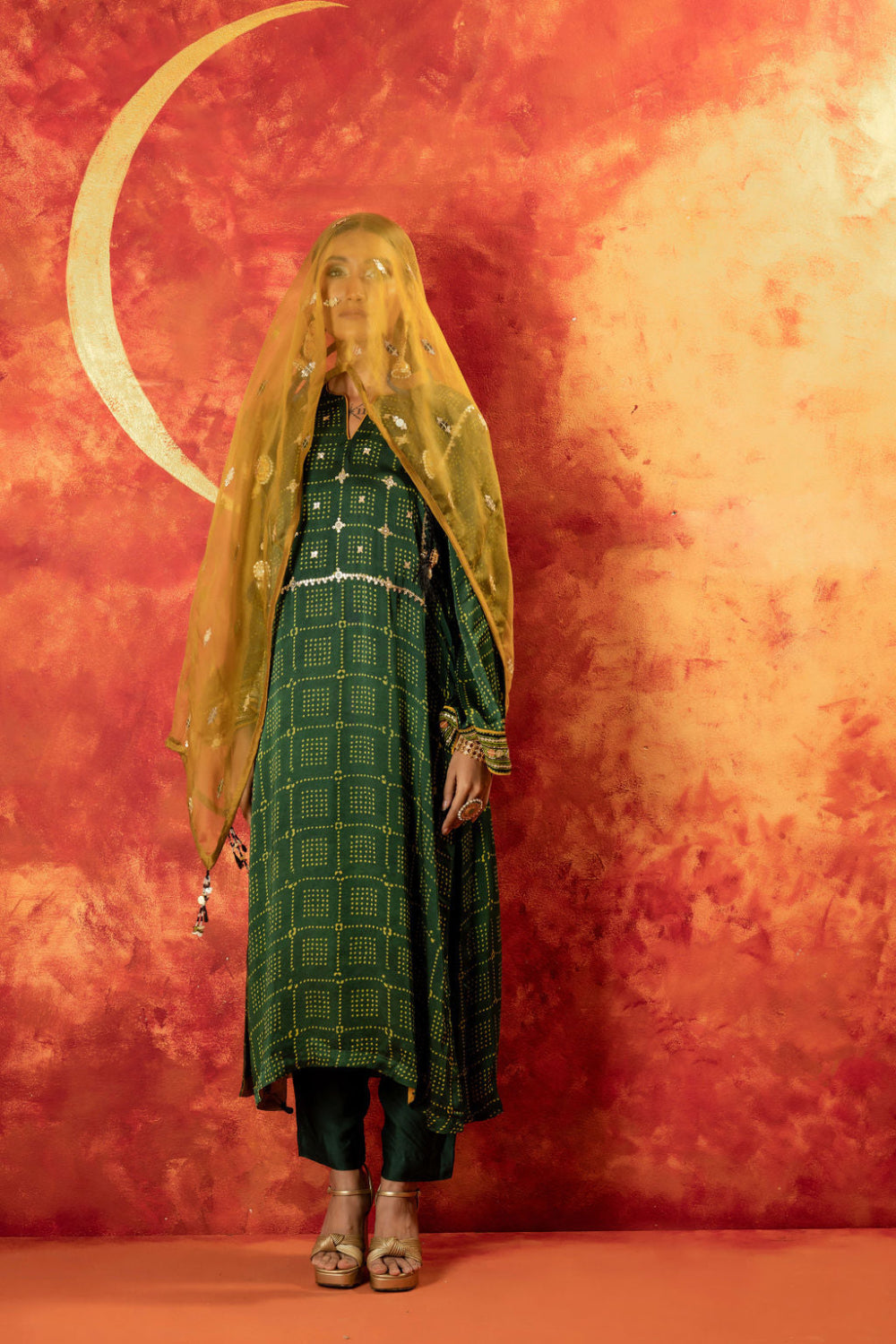 Sitara Ajrakh Straight Kurta Set with Dupatta