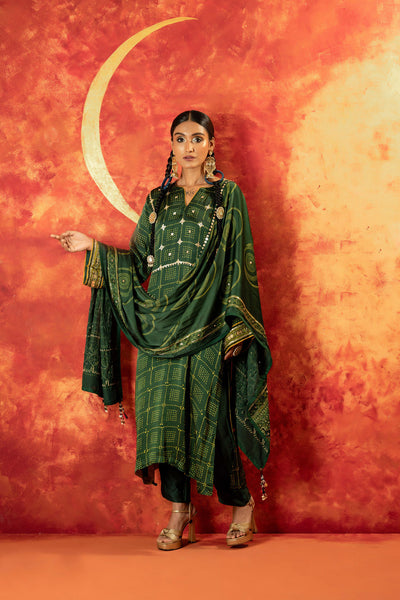 Sitara Ajrakh Straight Kurta Set with Ajrakh Dupatta