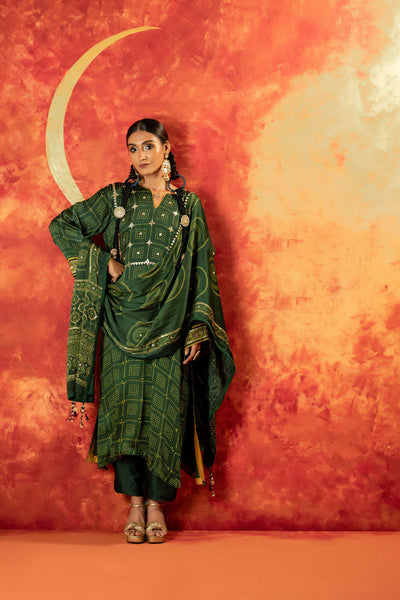 Sitara Ajrakh Straight Kurta Set with Ajrakh Dupatta