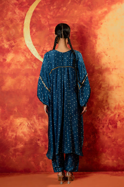 Hira AntiFit Ajrakh Indigo Kurta Set with Dupatta