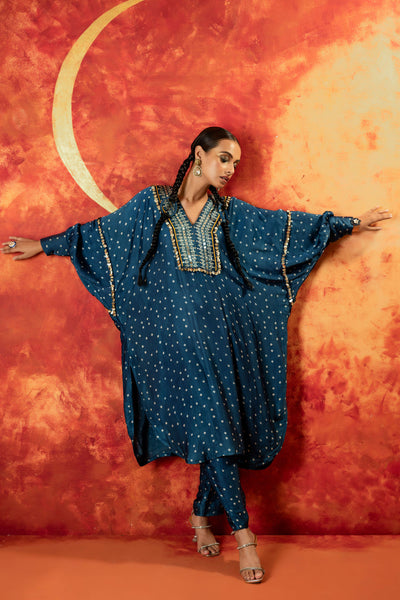 Hira AntiFit Ajrakh Indigo Kurta Set with Dupatta