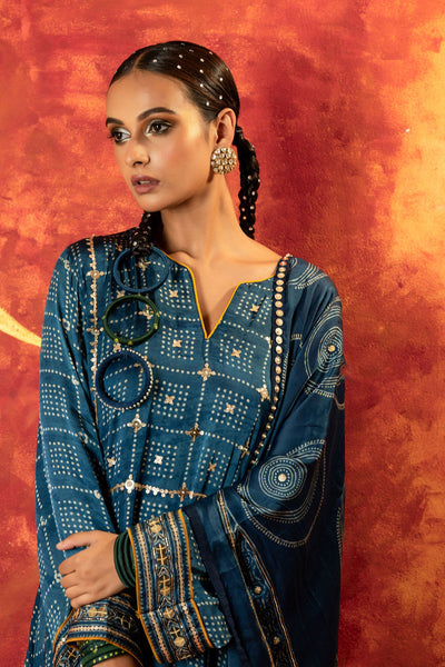 Heena Ajrakh Kurta Set with Dupatta