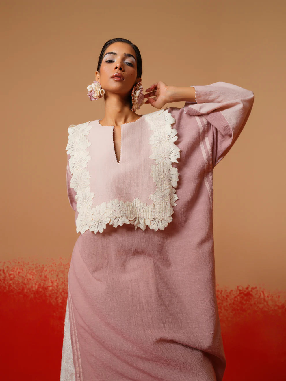 Fern Tunic (Mauve + Rose pink + Natural)-Ech/Fe/Tu/MaRpNa