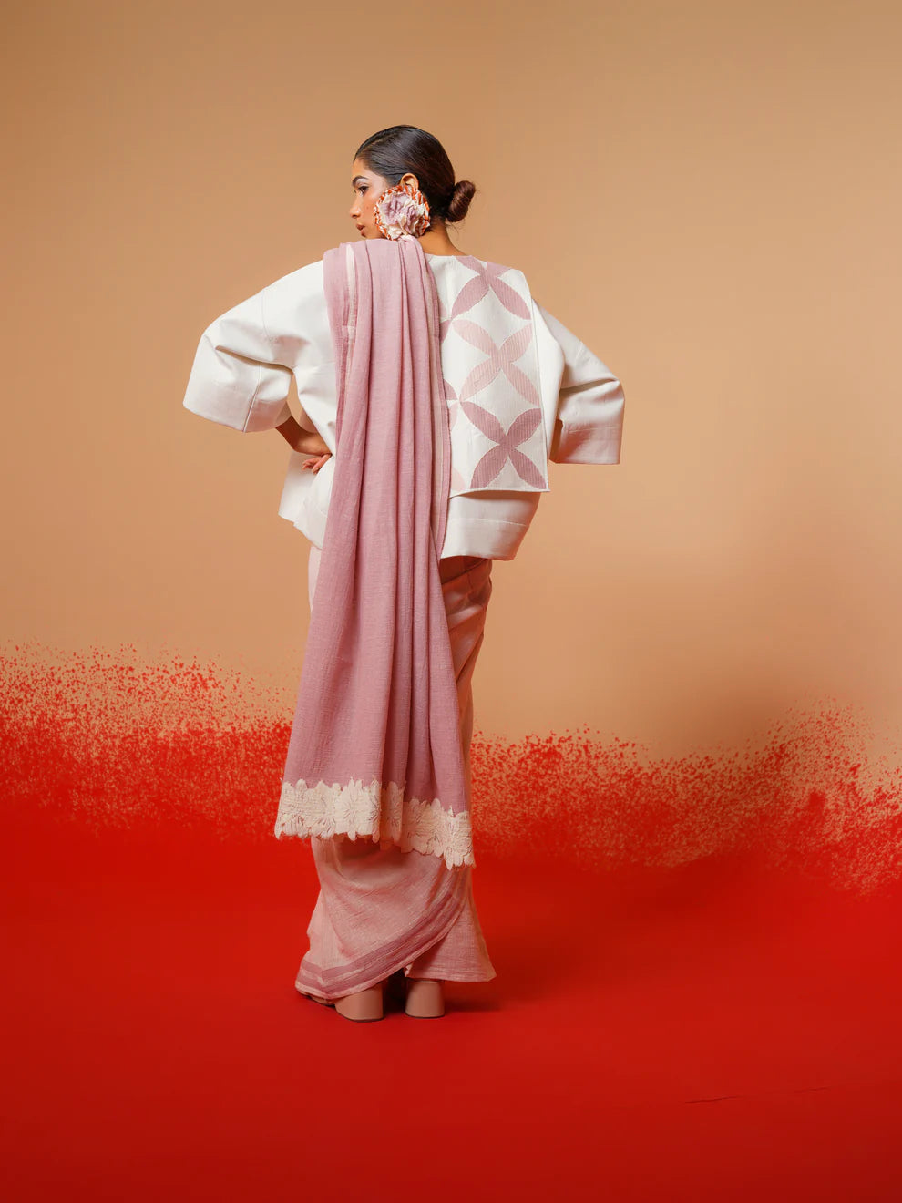 Flora Top (Ivory + Mauve + Rose Pink)-Ech/Fl/To/IvPiMa
