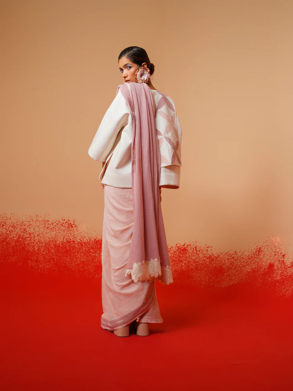 Flora Top (Ivory + Mauve + Rose Pink)-Ech/Fl/To/IvPiMa