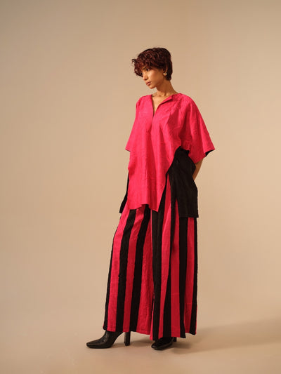 Twin Pants-Pink + Black