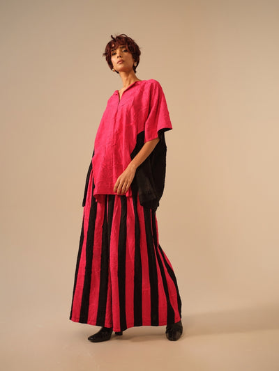 Twin Pants-Pink + Black