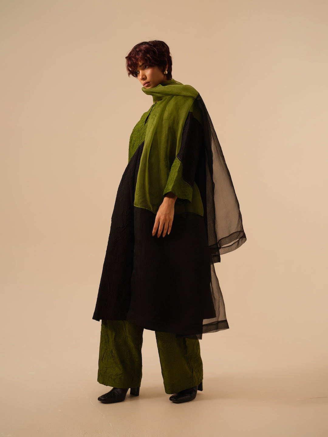 Halo Scarf-Black + Jade