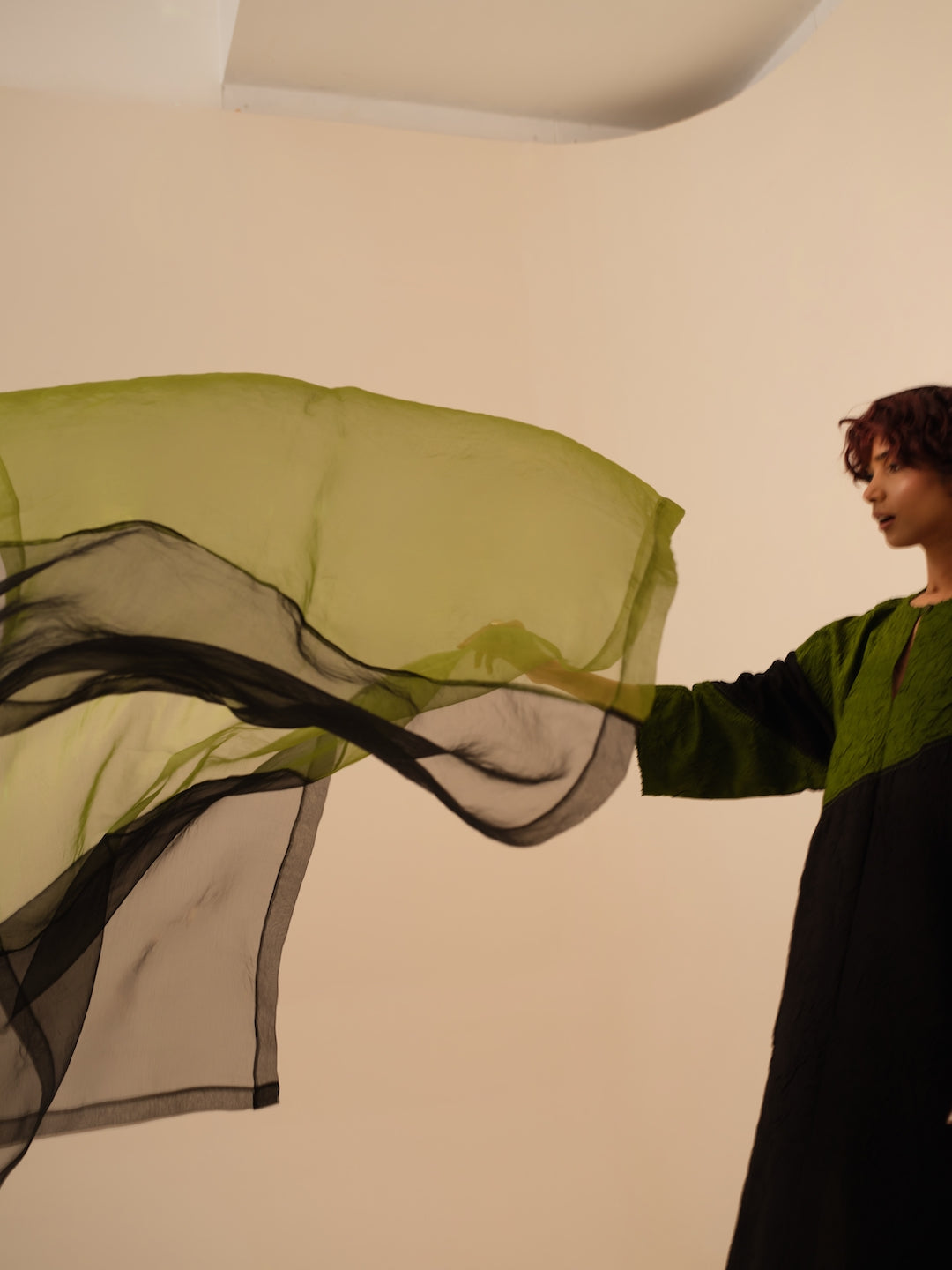 Halo Scarf-Black + Jade