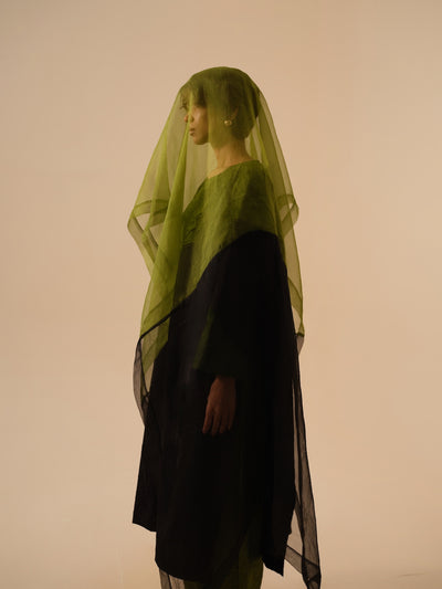 Halo Scarf-Black + Jade