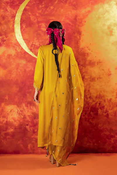 Mahi Mustard Straight Kurta Set with Coord Dupatta