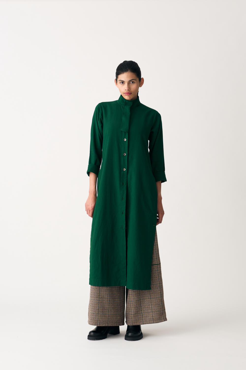 FLAP PLACKET TUNIC - EMERALD