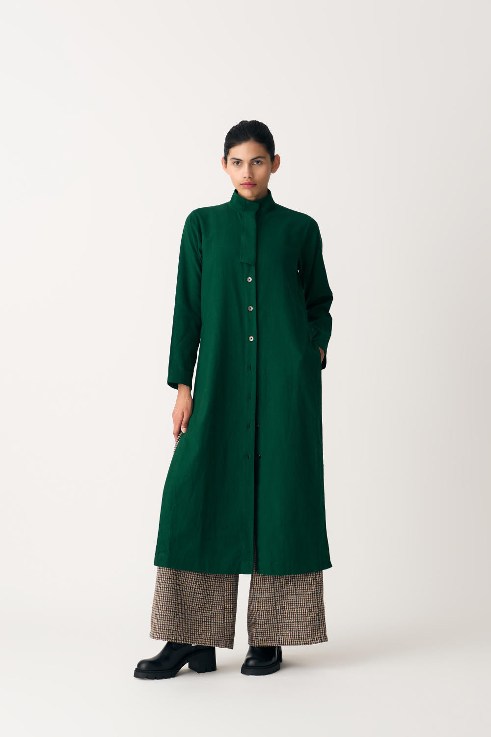 FLAP PLACKET TUNIC - EMERALD