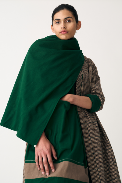 PATCH POCKET SCARF - EMERALD GREEN