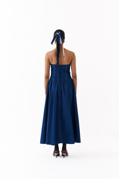 CORSET DRESS-BLUE