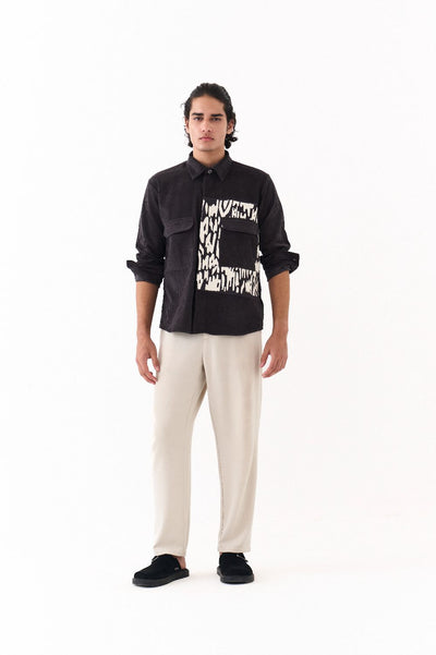 EMB. PATCH SHIRT-GREY