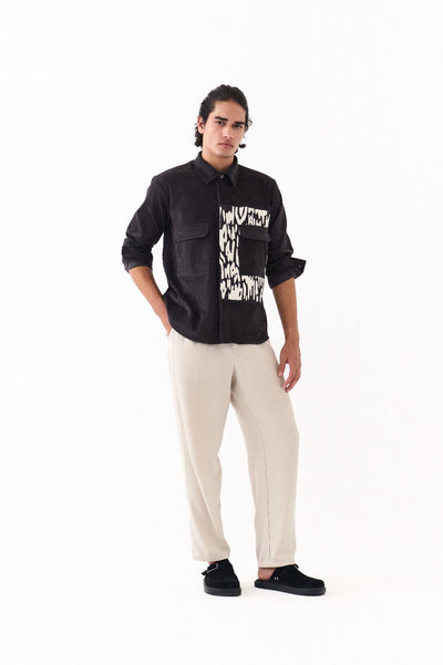 EMB. PATCH SHIRT-GREY