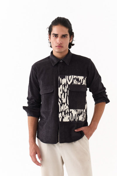 EMB. PATCH SHIRT-GREY