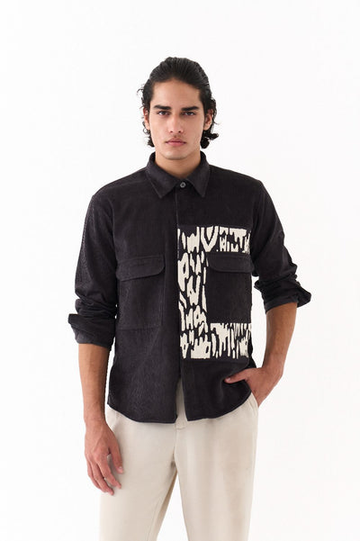 EMB. PATCH SHIRT-GREY