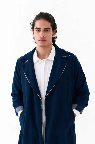 NOTCH COLLAR OVERLAY-NAVY