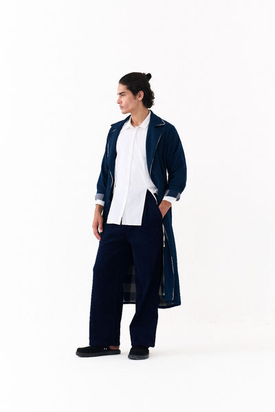 NOTCH COLLAR OVERLAY-NAVY