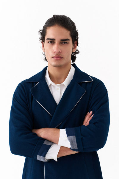 NOTCH COLLAR OVERLAY-NAVY