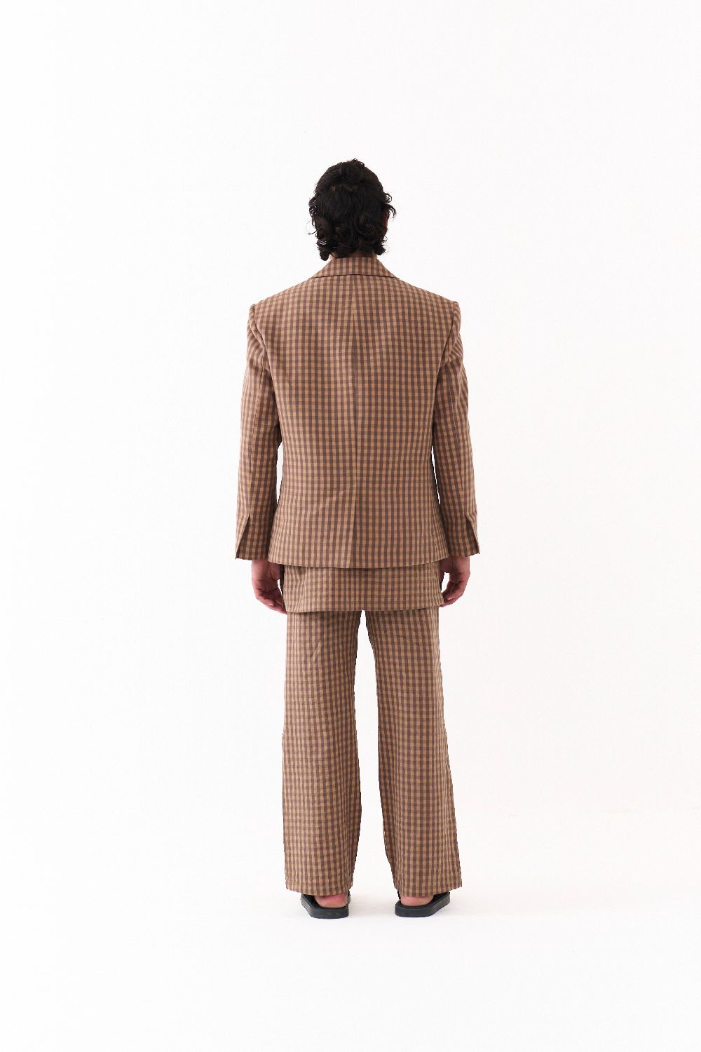 PLACKET KURTA-CARAMEL CHECK