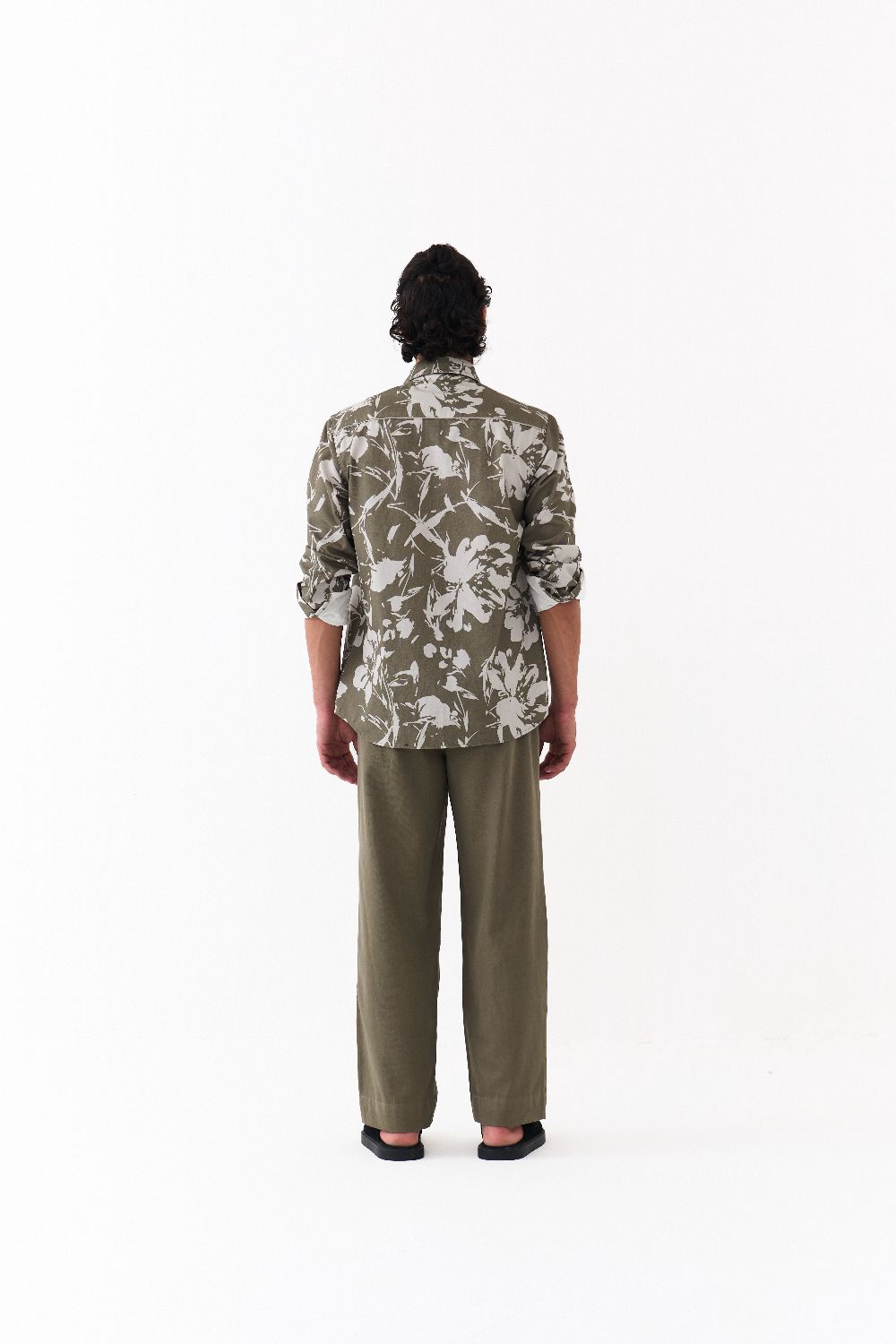FLORAL SHIRT-OLIVE FLORAL