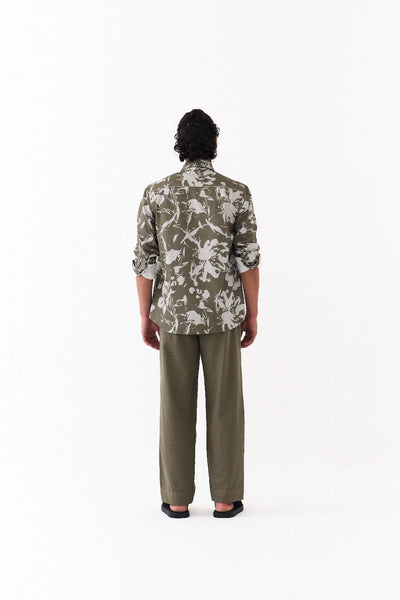 FLORAL SHIRT-OLIVE FLORAL