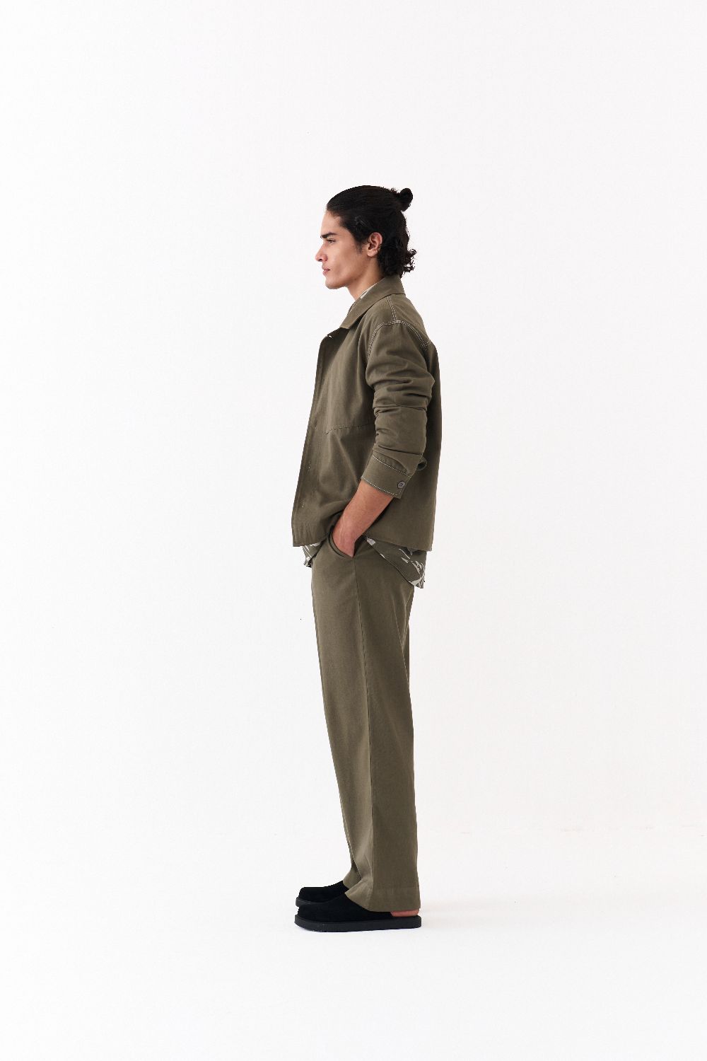 UNISEX JACKET CO-ORD (SETOF 3)-OLIVE FLORAL