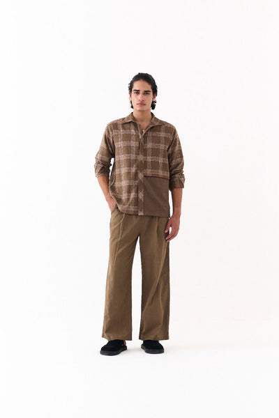 SOLID PANEL SHIRT-CEDAR