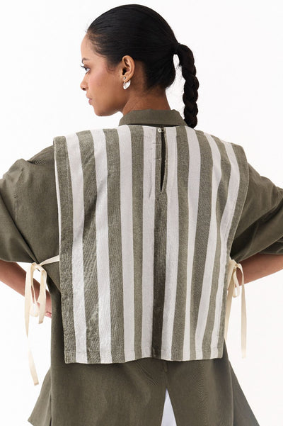 PANELLED SHIRT (set)-OLIVE