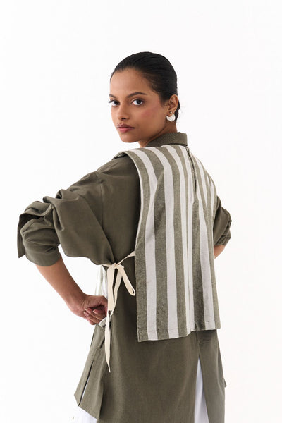 PANELLED SHIRT (set)-OLIVE