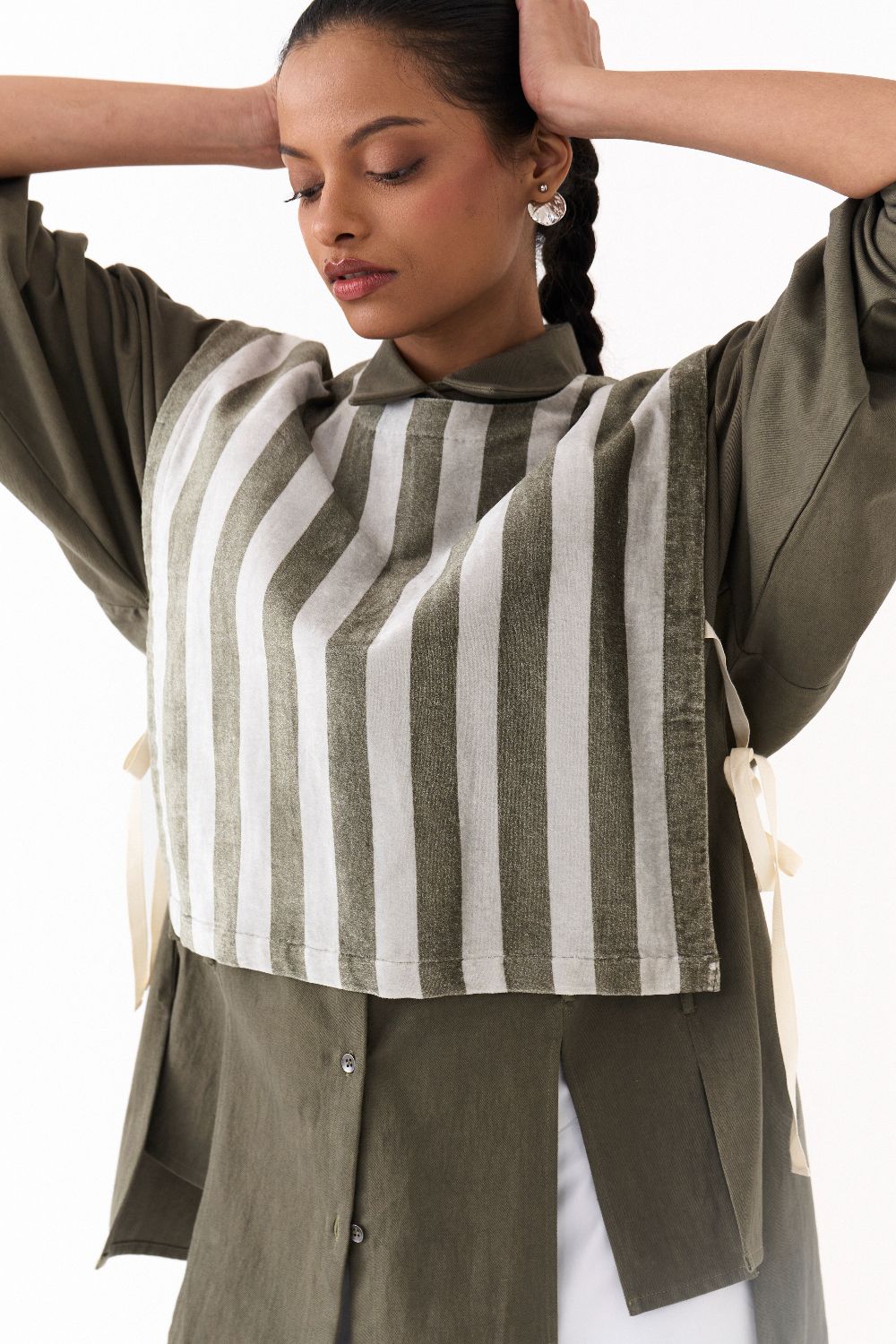 PANELLED SHIRT (set)-OLIVE