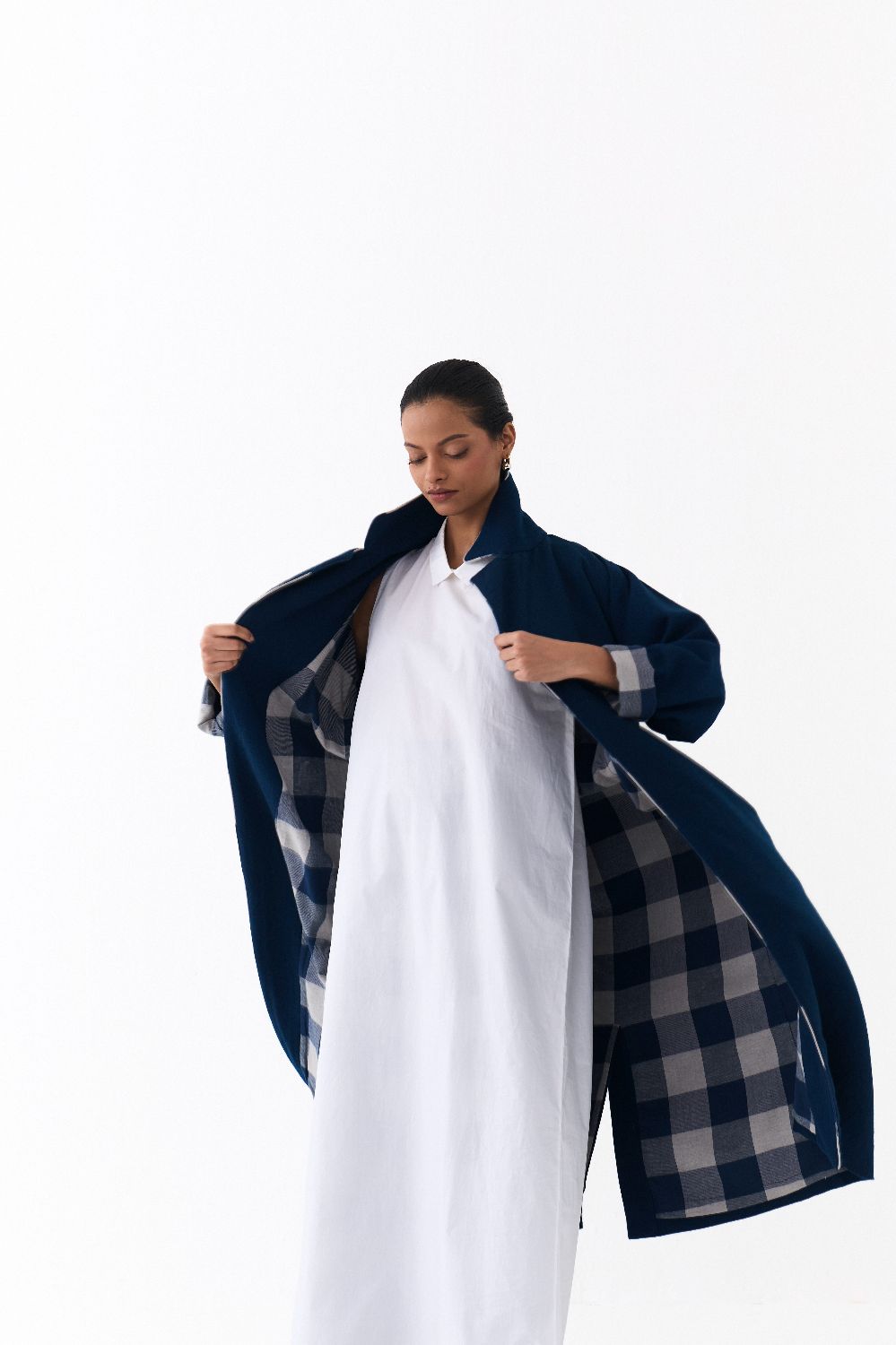 NOTCH COLLAR OVERLAY-NAVY