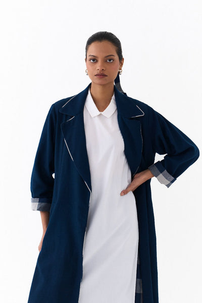 NOTCH COLLAR OVERLAY-NAVY