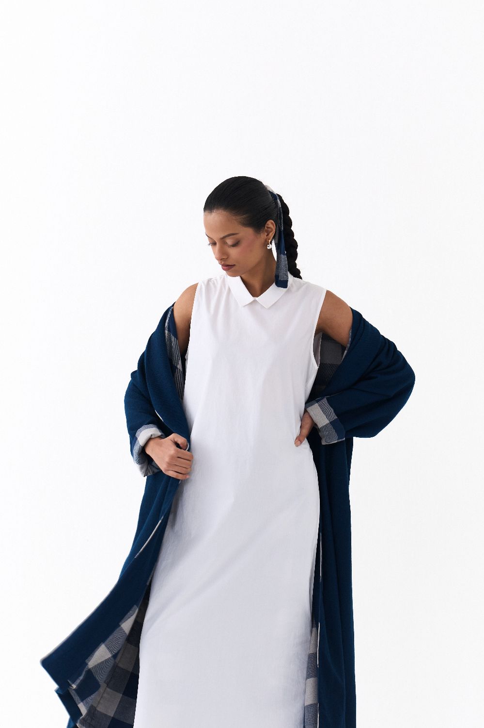 NOTCH COLLAR OVERLAY-NAVY