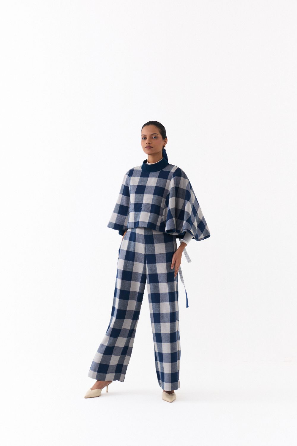 REVERSIBLE PONCHO CO ORD
(SET OF 2)-NAVY