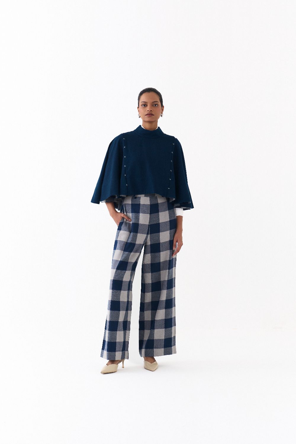 REVERSIBLE PONCHO CO ORD
(SET OF 2)-NAVY