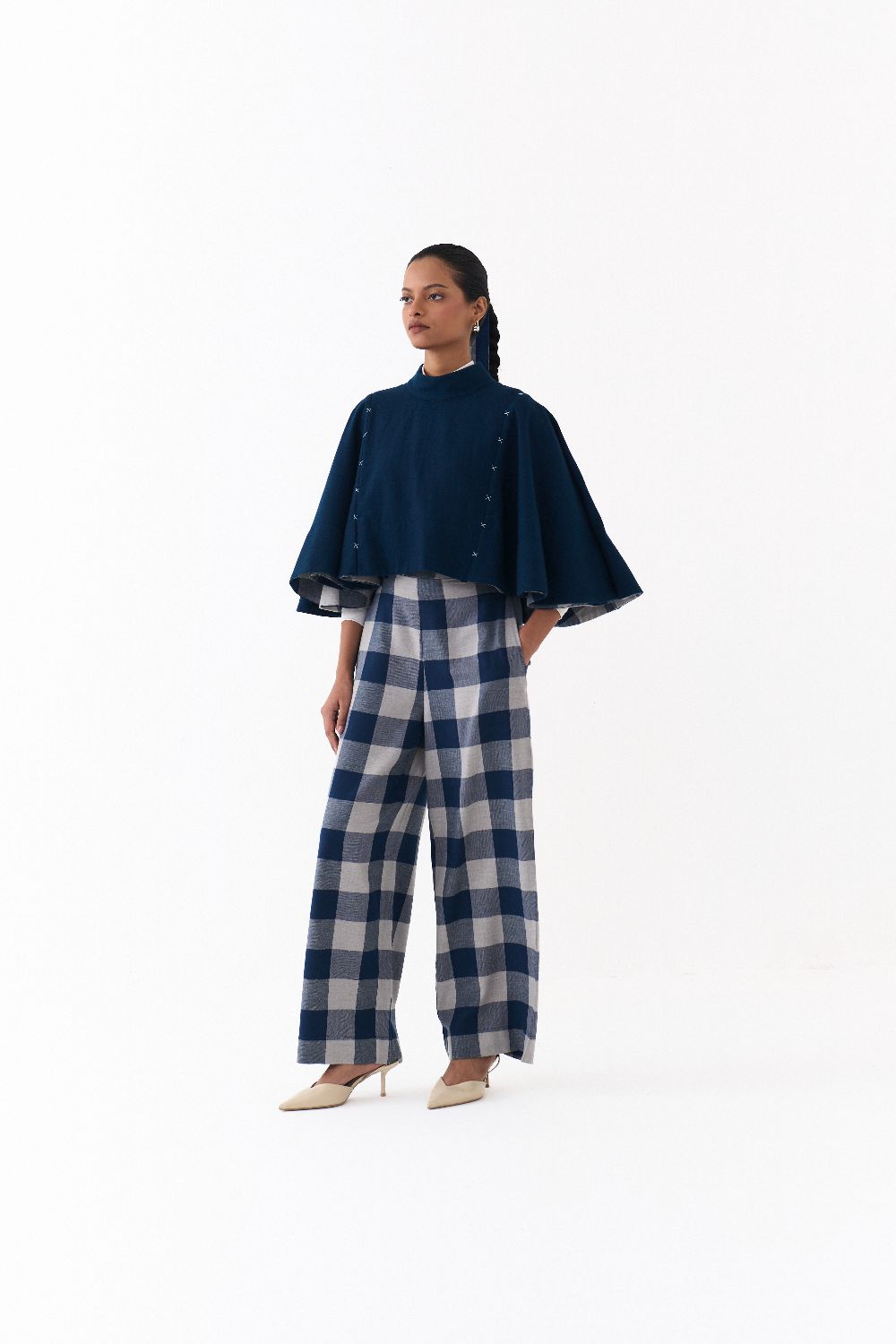 REVERSIBLE PONCHO CO ORD
(SET OF 2)-NAVY